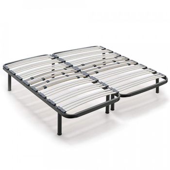 Somier 80x180 Cm Multiláminas Con Reguladores Lumbares Tubo Acerado 40x30  Mm Láminas De Haya Antideslizantes + 4 Patas Cilíndricas De 32 Cm. con  Ofertas en Carrefour