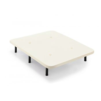 Base Tapizada Blanco Con Patas De Madera Plata, Medidas 150x190 Cm, Tejido 3d Transpirable con Ofertas en Carrefour