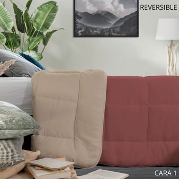 Relleno Nórdico California 300 Reversible Icelands Cama 105 Cm Marsala/arena