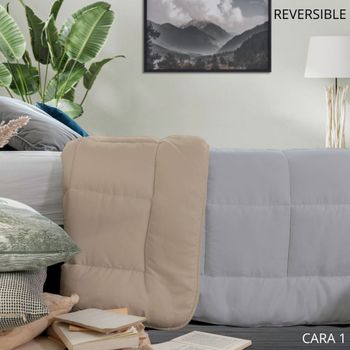 Relleno Nórdico California 300 Reversible Icelands Cama 105 Cm Beige/gris