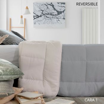 Edredón Nórdico Reversible California 400 Bicolor Icelands Cama 90 Cm Gris