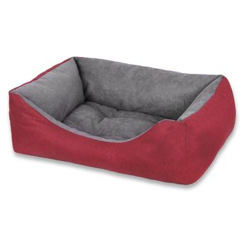 Cama Para Perros, Gatos Y Mascotas, Con Relleno De Fibras, Resistente (pequeño,granate)- Home Mercury