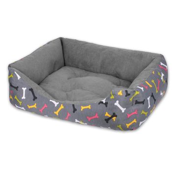 Cama Para Perros, Gatos Y Mascotas, Con Relleno De Fibras, Resistente (grande, Huesos)- Home Mercury