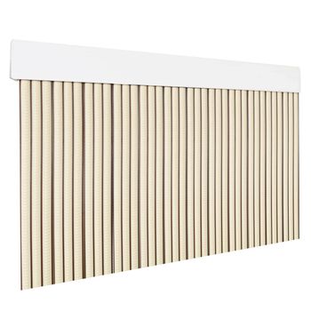 Cortina Plana De Pvc Para Puerta Exterior O Interior(210x90cm, Beig+filo Marron P2)-home Mercury