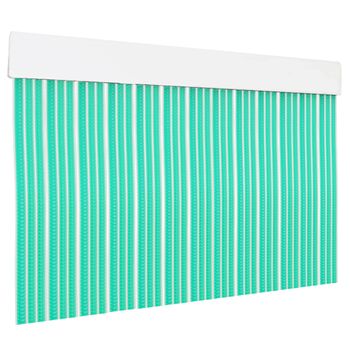 Cortina Plana De Pvc Para Puerta Exterior O Interior (210x90cm, Verde+filo Blanco P12)-home Mercury