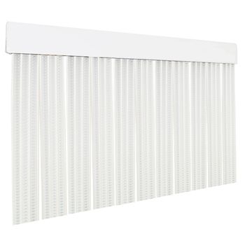 Cortina Plana De Pvc Para Puerta Exterior O Interior (210x90cm, Transparente+filo Blanco P16)-home Mercury