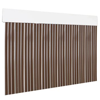 Cortina Plana De Pvc, Puerta Exterior O Interior (210x120cm, Marron+filo Transparente P13)-home Mercury