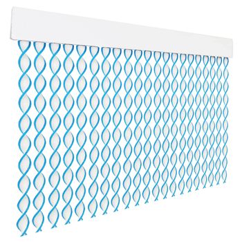 Cortina Espiral De Pvc Para Puerta Exterior O Interior(200x90cm, Blanco+filo Azul R8)- Home Mercury