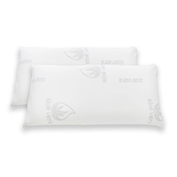 Almohada Viscoelastica, Funda Lavable Aloe Vera Con Cremallera (pack 2- 70cm)