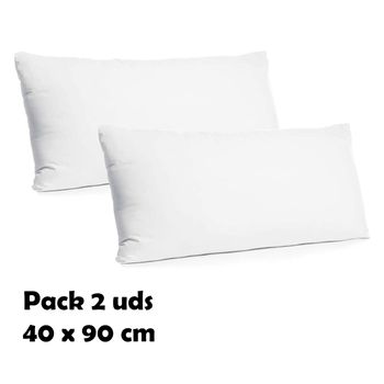 Pack 2 Almohadas Fibra Hueca Siliconada De Alta Recuperación, Tacto Suave, Antialérgico 40x90 Cm - Home Mercury