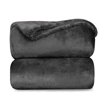 Manta Terciopelo Suave,mantas Franela, Multiusos (gris Oscuro, 130 X 160 Cm)