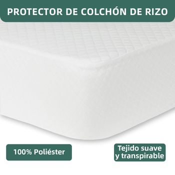 Protector De Colchón De Rizo 100% Poliéster, Tratamiento Anti Ácaros, Transpirable, Adaptable A Todas Las Alturas. (cama 90) - Home Mercury