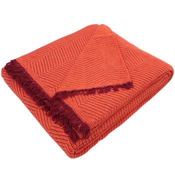 Colcha Multiusos Sofa, Cubrecama, Jarapas, Manta Foulard, Plaid (230x260cm, Espiga Naranja) - Home Mercury