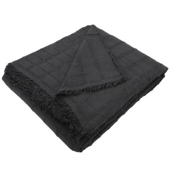 Colcha Multiusos Sofa, Cubrecama, Jarapas, Manta Foulard, Plaid. (180x260cm, Cuadro Negro) - Home Mercury