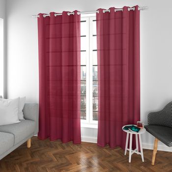 Cortina Translucida para Ventanas 150x260 cm Acomoda Textil. (Rosa)