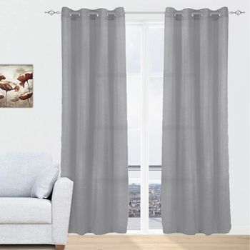 Cortinas Opacas Con Ganchos 2 Piezas Gris 140x225 Cm Vidaxl con Ofertas en  Carrefour