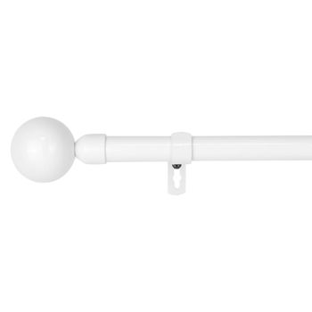 Barra Cortina Forja Universal Extensible, Decorativa  (blanco, 120-210cm Bola)-home Mercury