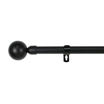 Barra Cortina Forja Universal Extensible, Decorativa (negro, 70-120cm Bola)-home Mercury