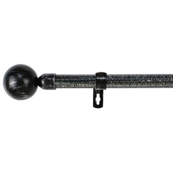 Barra Cortina Forja Universal Extensible, Decorativa (negro+gris, 160-310cm Bola)-home Mercury