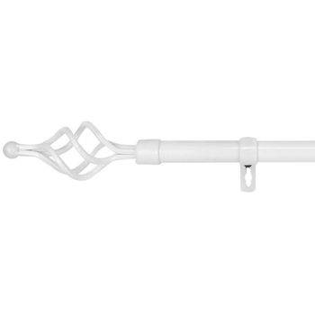 Barra Cortina Forja Universal Extensible, Decorativa  (blanco, 160-310cm Trenza)-home Mercury