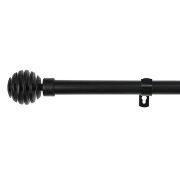 Barra Cortina Forja Universal Extensible, Decorativa (negro, 120-210cm Bola Rota)-home Mercury