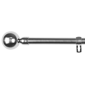 Barra Cortina Forja Universal Extensible,decorativa De Acero (plata, 70-120cm Bola Acero) Home Mercury