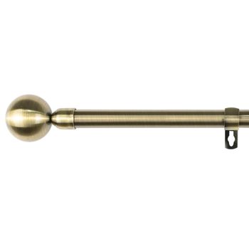 Barra Cortina Forja Universal Extensible, Decorativa De Acero  (dorado, 70-120cm Bola Acero) Home Mercury