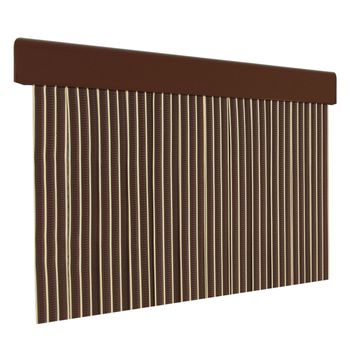 Cortina Plana De Pvc Para Puerta Exterior O Interior(210x120cm,marron+filo Vainilla P18)-home Mercury