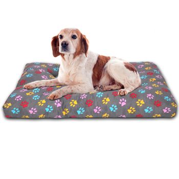 Cama De Mascota, Colchón Reversible, Relleno De Espuma Para Interior Y Exterior (medium,huellas)home Mercury