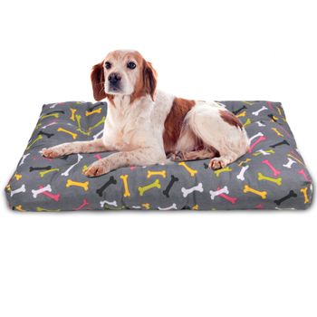 Cama De Mascota, Colchón Reversible, Relleno De Espuma Para Interior Y Exterior (small, Huesos)home Mercury