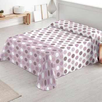 Colcha Bouti Verano Y Entretiempo  Poliéster. Cubre Cama Fina Y Ligera (cama 135 Cm-235x260cm,circulo Lila)