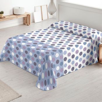 Colcha Bouti Verano Y Entretiempo Poliéster. Cubre Cama Fina Y Ligera (cama 150/180 Cm-250x260cm,circulo Azul)