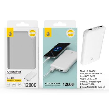 Jc Nd2043 White / Powerbank 12.000mah