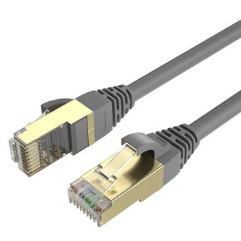 Max Connection Cable Ethernet Cat7 Rj45 24awg 15m + 15 Bridas (frecuencia Hasta 1000 Mhz, Pvc, Tamaño 15m) - Gris