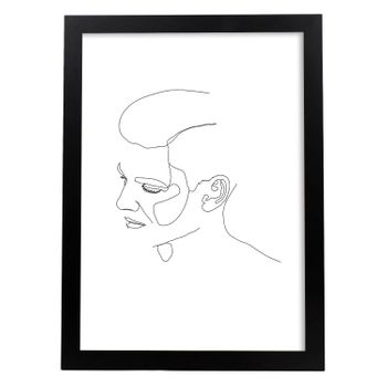 Posters De Dibujos Y Bocetos A Una Linea Lámina Nordica De Rostro Masculino 6 Nacnic