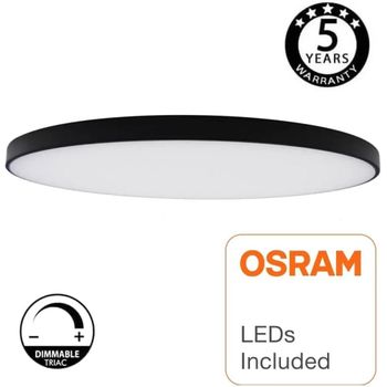 Plafón Techo Circular Negro Ø230mm 24w 2600lm Osram Chip - Luz Cálida 3000k