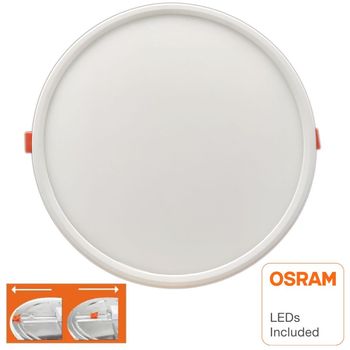 Placa Empotrable Circular Ajustable Ø50-210mm 20w 2000lm Downlight Techo - 3000k