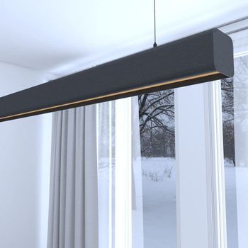 Lámpara Lineal Techo Colgante  Negro 1,5 M - Luz Cálida 2700k - Altura Regulable