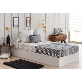 Edredón Ajustable Loja Negro Para Cama De 105 Cm