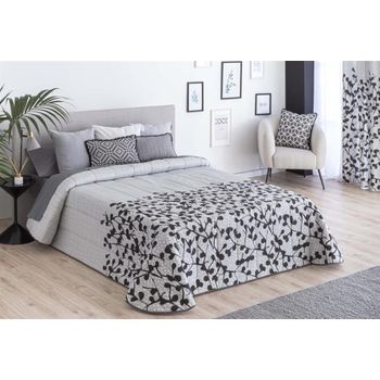 Colcha Bouti Estampada Para Invierno Con Relleno Llanes Gris Para Cama De 90 Cm