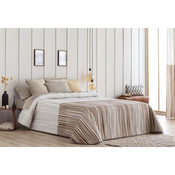 Colcha Bouti Estampada Para Invierno Con Relleno Loja Beige Para Cama De 90 Cm