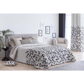 Colcha Bouti Estampada Para Invierno Con Relleno Llanes Beige Para Cama De 105 Cm