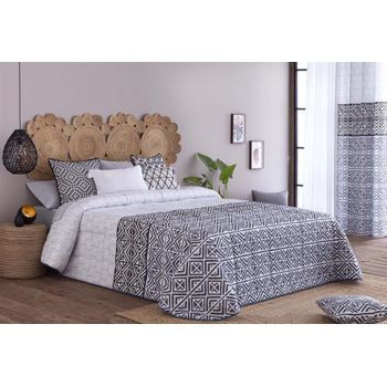 Colcha Bouti Estampada Para Invierno Con Relleno Mijas Azul Para Cama De 105 Cm