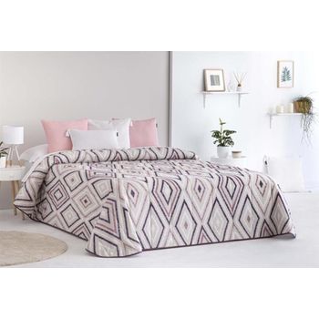 Colcha Bouti Estampada Para Invierno Con Relleno Zafra Lila Para Cama De 105 Cm