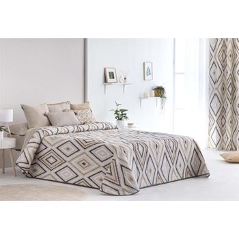 Colcha Bouti Estampada Para Invierno Con Relleno Zafra Beige Para Cama De 135 Cm