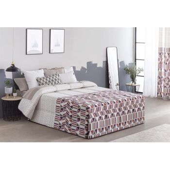 Colcha Bouti Estampada Cosida Reversible Para Cama De 135 Cm Blanco/ Pastel  Samui + Cojines con Ofertas en Carrefour