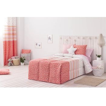 Edredon Conforter Cenefas Rosa Para Cama De 90 Cm