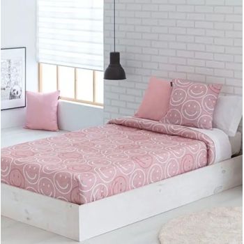 Edredón Ajustable Emoji Rosa Para Cama De 90 Cm