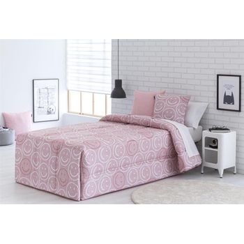 Edredón Conforter Emoji Rosa Para Cama De 90 Cm