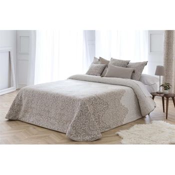 Bouti Jacquard Granada Beig De Diseño Colcha Acolchada Con Relleno De 100 Gr Para Cama De 90 Cm